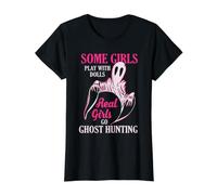 Las niñas Van a Cazar Fantasmas Investigador Paranormal Camiseta gráfica económica, Mujer, Negro, XL