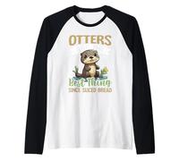 Las nutrias Son lo Mejor Desde el Pan rebanado Camiseta Manga Raglan