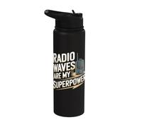 Las ondas de radio son mi superpoder: divertida radio HAM Stainless Steel Insulated Water Bottle