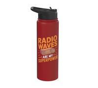 Las ondas de radio son mi superpoder: divertida radio HAM Stainless Steel Insulated Water Bottle