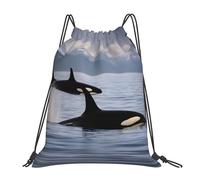 Las Orcas Nadan Juntas Mujer Hombre Mochilas Deportiva Ajustable Mochila Con Cordón Gran Capacidad Bolsa De Deporte Para Senderismo Fútbol Playa