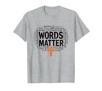 Las Palabras importan Anti Bullying Empatía Amor Respeto Bondad Camiseta, Hombre, Gris Jaspeado, M