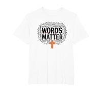 Las Palabras importan Anti Bullying Empatía Amor Respeto Bondad Camiseta, Hombre Tallas Grandes, Blanco, 5X Alto