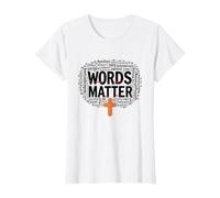 Las Palabras importan Anti Bullying Empatía Amor Respeto Bondad Camiseta, Mujer, Blanco, 3XL