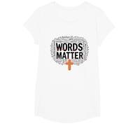 Las Palabras importan Anti Bullying Empatía Amor Respeto Bondad Camiseta, Niñas, Blanco, XS
