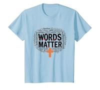 Las Palabras importan Anti Bullying Empatía Amor Respeto Bondad Camiseta, Niños, Azul Bebé, 6 años