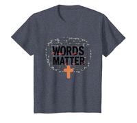 Las Palabras importan Anti Bullying Empatía Amor Respeto Bondad Camiseta, Niños, Azul Jaspeado, 4 años