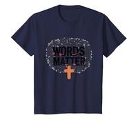 Las Palabras importan Anti Bullying Empatía Amor Respeto Bondad Camiseta, Niños, Azul Marino, 3 años