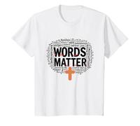 Las Palabras importan Anti Bullying Empatía Amor Respeto Bondad Camiseta, Niños, Blanco, 12 años