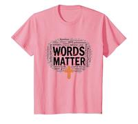Las Palabras importan Anti Bullying Empatía Amor Respeto Bondad Camiseta, Niños, Rosado, 4 años