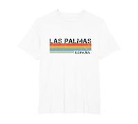 Las Palmas Vintage Rayas Camiseta, Hombre Tallas Grandes, Blanco, 3X Alto