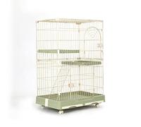 Las pequeñas jaulas for Gatos/jaulas for Perros enjaulan una Sola Puerta for hogares Interiores, con Dos bandejas y Ruedas de Limpieza(Green,72x47x100CM)