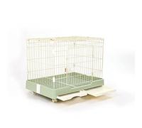 Las pequeñas jaulas for Gatos/jaulas for Perros enjaulan una Sola Puerta for hogares Interiores, con Dos bandejas y Ruedas de Limpieza(Grey,72x47x55CM)