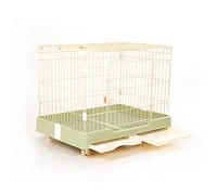 Las pequeñas jaulas for Gatos/jaulas for Perros enjaulan una Sola Puerta for hogares Interiores, con Dos bandejas y Ruedas de Limpieza(Grey,99x62x70CM)
