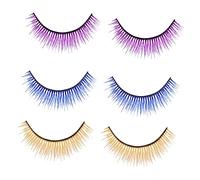 Las pestañas falsas Colour mixture 3 Pairs 3d False Eyelashes Fake Eyelashes Fake Lashes Color Lashes Halloween Eye Costume Accessories Eye Lashes Artificial Performance Eyelashes Women Eyelashes Cosp
