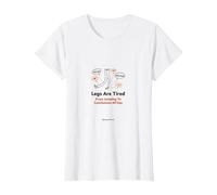 Las piernas están cansadas de Saltar a conclusiones Todo el día Camiseta, Mujer, Blanco, 3XL