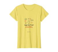 Las piernas están cansadas de Saltar a conclusiones Todo el día Camiseta, Mujer, Limón, M