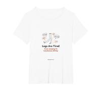 Las piernas están cansadas de Saltar a conclusiones Todo el día Camiseta, Mujer Tallas Grandes, Blanco, 4XL Grande