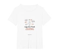 Las piernas están cansadas de Saltar a conclusiones Todo el día Camiseta, Mujer Tallas Grandes, Blanco, 2XL Grande