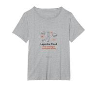 Las piernas están cansadas de Saltar a conclusiones Todo el día Camiseta, Mujer Tallas Grandes, Gris Jaspeado, 2XL Grande