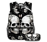 Las plantas tropicales están listas para el regreso a clases con nuestro juego de mochila y estuche para niños, niñas y adolescentes, Multicolor#06, B:29.4x20x40cm P:19x7.5x3.8cm, Mochilas Daypack