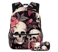 Las plantas tropicales están listas para el regreso a clases con nuestro juego de mochila y estuche para niños, niñas y adolescentes, Multicolor#07, B:29.4x20x40cm P:19x7.5x3.8cm, Mochilas Daypack