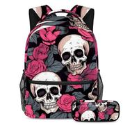 Las plantas tropicales están listas para el regreso a clases con nuestro juego de mochila y estuche para niños, niñas y adolescentes, Multicolor#04, B:29.4x20x40cm P:19x7.5x3.8cm, Mochilas Daypack