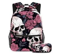 Las plantas tropicales están listas para el regreso a clases con nuestro juego de mochila y estuche para niños, niñas y adolescentes, Multicolor#05, B：29.4x20x40cm P：19x7.5x3.8cm, Mochilas Daypack