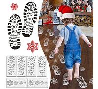 Las plantillas de Navidad de 6 piezas se utilizan para pintar huellas de pies y copos de nieve de Papá Noel. Las plantillas de botas de Papá Noel se utilizan para pintar en el (blanco, talla única)
