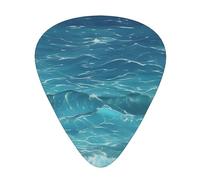 Las púas de guitarra de mar azul profundo en tres grosores diferentes, adecuadas para guitarras eléctricas y guitarristas de banda