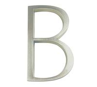 las puertas de la pared, Números de casa 3D for exteriores, 5 pulgadas, plateados, paquete de 1, 0-9, ABC Slash(B)