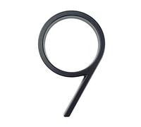 las puertas de la pared, Paquete de 1 placa de señalización exterior 3D con números de casa del 0 al 9, ABC, negro, 12 cm y 5 pulgadas(9)