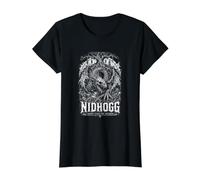 Las raíces de Nidhogg alimentan el Ritual del cráneo del dragón Camiseta gráfica económica, Mujer, Negro, S