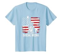 Las Redes sociales de Old Glory Camiseta, Niños, Azul Bebé, 4 años