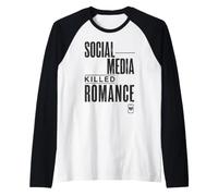 Las Redes sociales Mataron el Romance sarcástico Citas Humor Arte Camiseta Manga Raglan