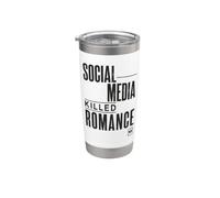 Las redes sociales mataron el romance sarcástico Citas Humor Arte Vaso térmico de acero inoxidable de doble pared