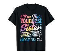 Las Reglas de la Camisa de la Hermana más Joven no se aplican a mí 3 Hermanas Camiseta gráfica económica, Hombre, Negro, XL