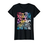 Las Reglas de la Camisa de la Hermana más Joven no se aplican a mí 3 Hermanas Camiseta gráfica económica, Mujer, Negro, L