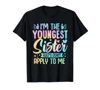 Las Reglas de la Hermana más Joven no se aplican a mí Funny Matching Camiseta gráfica económica, Hombre, Negro, M