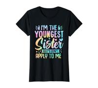 Las Reglas de la Hermana más Joven no se aplican a mí Funny Matching Camiseta gráfica económica, Mujer, Negro, M