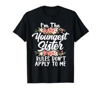 Las Reglas de la Hermana Menor no se aplican a mí Hermano 3 Hermanas Camiseta gráfica económica, Hombre, Negro, S