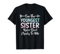 Las Reglas de la Hermana Menor no se aplican a mí Hermano 3 Hermanas Camiseta gráfica económica, Hombre, Negro, S