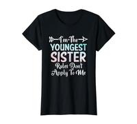 Las Reglas de la Hermana Menor no se aplican a mí Hermano 3 Hermanas Camiseta gráfica económica, Mujer, Negro, XL