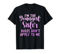 Las Reglas no se aplican a mí Hermana más Joven 3 Coincidencia de Hermanas Camiseta gráfica económica, Hombre, Negro, M