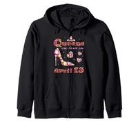 Las Reinas Nacen en Abril 13, 13th Abril Cumpleaños Sudadera con Capucha