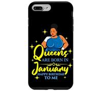 Las Reinas Nacen en enero Melanin Black Women Girl Birthday Carcasa para iPhone 7 Plus/8 Plus