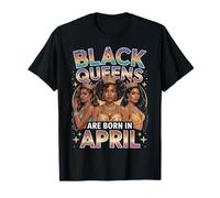 Las Reinas Negras Nacen en Abril, cumpleañera Afro Crown Camiseta
