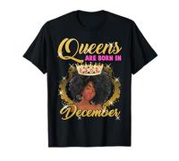 Las Reinas Negras Nacen en diciembre, cumpleañera Afro Crown Camiseta