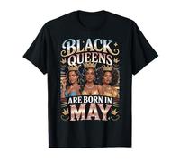 Las Reinas Negras Nacen en Mayo, cumpleañera Afro Crown Camiseta