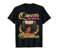 Las Reinas Negras Nacen en noviembre, cumpleañera Afro Crown Camiseta